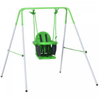 Outsunny 2 In 1 Swing Set For Toddlers, Kids Swing Set With Safety Harness For Indoor, Outdoor Play,