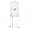 Pawhut 62\" Bird Cage Budgie Cage With Wheels, Detachable Stand, Storage, White