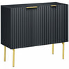 HOMCOM Accent Cabinet w/ Gold Leg for Living Room Dining Room Hallway Black