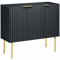 HOMCOM Accent Cabinet w/ Gold Leg for Living Room Dining Room Hallway Black