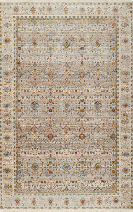 Zaina Traditional 8'0\" x 10'0\" Area Rug in Grey Indoor Area Rug