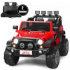 Costway 12v Kids Ride On Car 2 Seater Truck Rc Electric Vehicles W/ Storage Room Red