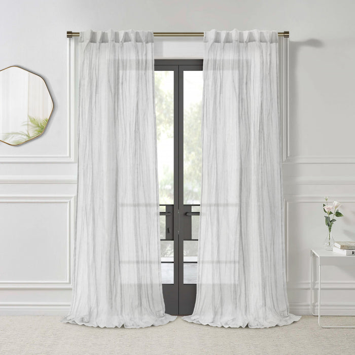 Habitat Paloma Apricot Sheer Dual Header Curtain Panel - 52 x 84