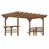 Outsunny 14' X 10' Outdoor Pergola, Wooden Gazebo Grill Canopy With Bar Counters And Seating Benches, For garden, patio, backyard, Deck