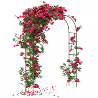 Outsunny 8ft Metal Garden Arch Trellis, Garden Arbor For Climbing Plants