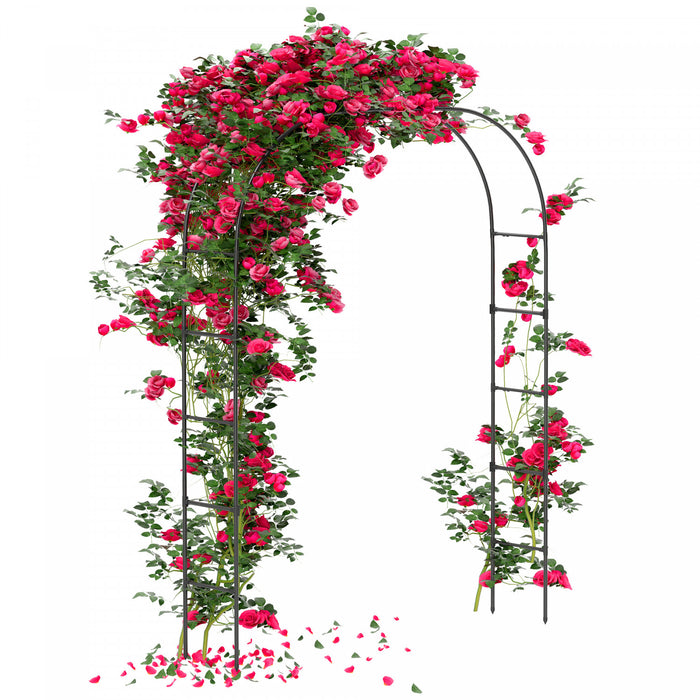 Outsunny 8ft Metal Garden Arch Trellis, Garden Arbor For Climbing Plants