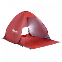 Outsunny Pop Up Beach Tent Portable Sun Shelter Uv Protection Outdoor Patio With Carry Case & Stakes