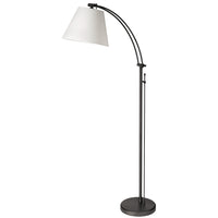 Dainolite Felix 1 Light Adjustable Floor Lamp Matte Black White Shade