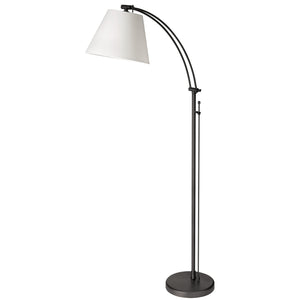 Dainolite Felix 1 Light Adjustable Floor Lamp Matte Black White Shade