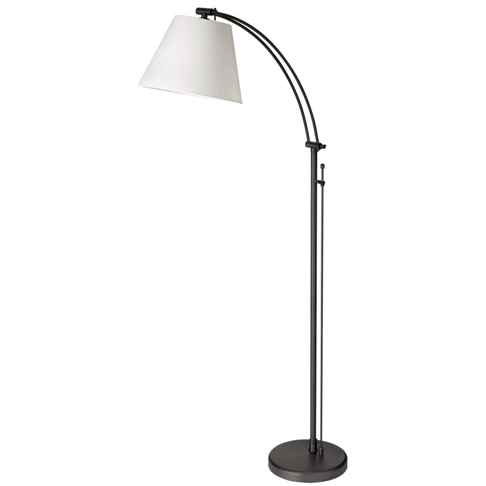 Dainolite Felix 1 Light Adjustable Floor Lamp Matte Black White Shade