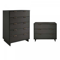 Granville Modern 2-Piece Dresser Set in Charcoal Gray 