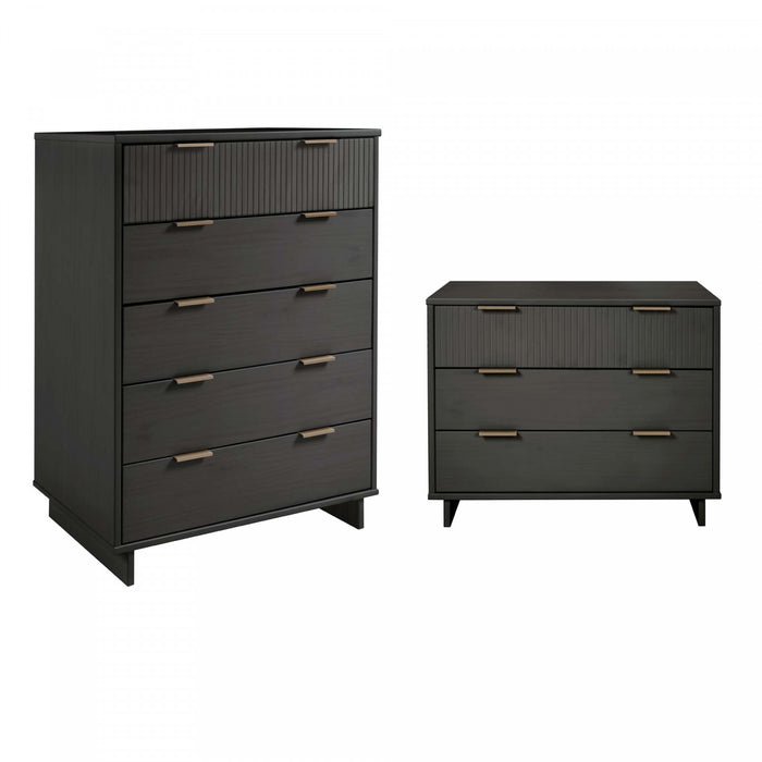 Granville Modern 2-Piece Dresser Set in Charcoal Gray