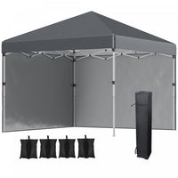 Outsunny 10' X 10' Pop Up Canopy Tent With Removable Sidewalls Carry Bag