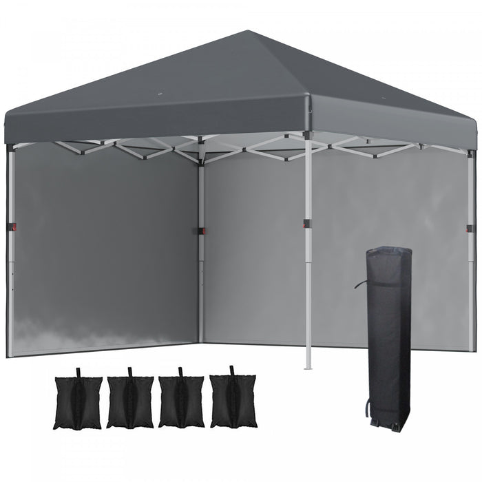 Outsunny 10' X 10' Pop Up Canopy Tent With Removable Sidewalls Carry Bag