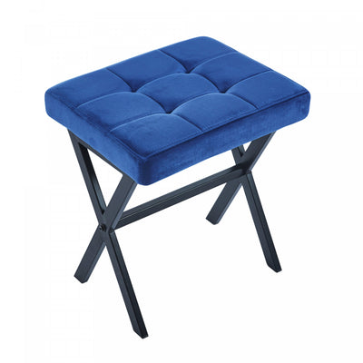 Owen Multi-Purpose Seating Accent Stool with Metal Legs,Blue Accent Chair | Tabouret d’appoint polyvalent Owen avec pieds en metal, couleur bleu