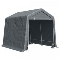 Outsunny 7.9' X 6.6' Garden Storage Tent, Heavy Duty Bike Shed, Dark Grey