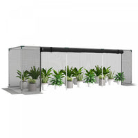 Outsunny 12' x 4' Plant Protection Tent Crop Cage with Door, Black