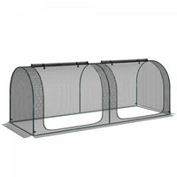 Outsunny 8 x 3ft Crop Cage with Two Zippered Doors Black