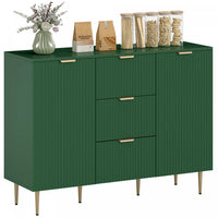 HOMCOM Sideboard Buffet Cabine w/ 3 Drawers and Adjustable Shelves, Green