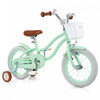 Prorider 14\" Kid's Bike With Removable Training Wheels & Basket For 3-5 Years Old Green