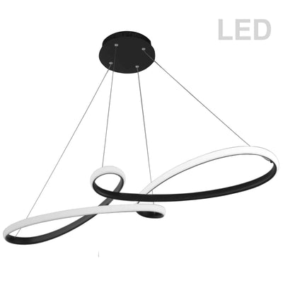Dainolite Nola LED Horizontal Pendant 50w Matte Black White Silicone Diffuser Lamp|Luminaire suspendu horizontal Nola de Dainolite en silicone blanc qui diffuse la lumière, avec fini noir mat et ampoule à DEL de 50 W