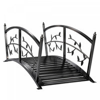 Outsunny 4 FT Metal Garden Bridge with Safety Railings, Outdoor Bridge