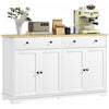 HOMCOM Sideboard Cabinet with Storage Drawers Adjustable Shelves White
