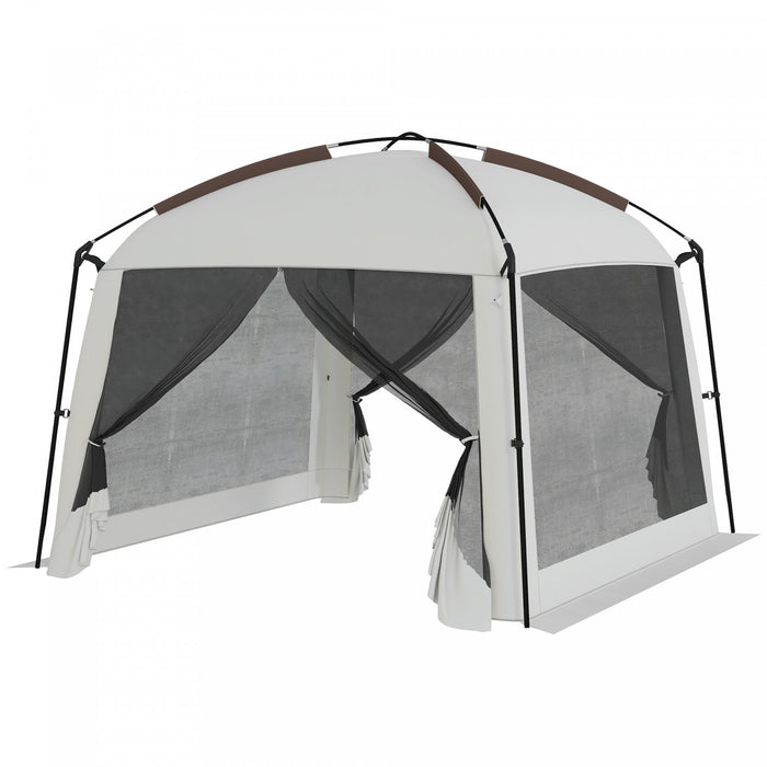 Outsunny Screen Tent, 10' X 10' Screen House With Uv50+ Protection, White
