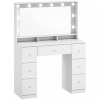HOMCOM Vanity Desk with Charging Station, White