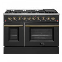 Forno Galiano 48-inch Gas Range Black, 6.58 cu.ft. Double Ovens - FFSGS6244-48WHT 