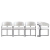 Augusta Modern Metal Vegan Leather Dining Chair in White - Set of 4
