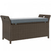 Outsunny 2-in-1 Patio Wicker Storage Bench 27 Gallon Storage Box Dark Grey