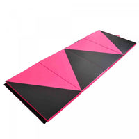 Soozier 4ftx10ftx2inch Pu Leather Gymnastics Tumbling Gym Mat Arts Folding Yoga Exercise Pad 4 Panel