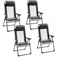 Outsunny Set Of 4 Portable Folding Recliner, Black