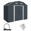 Outsunny 8' X 4' Metal Outdoor Storage Shed With Adjustable Shelves