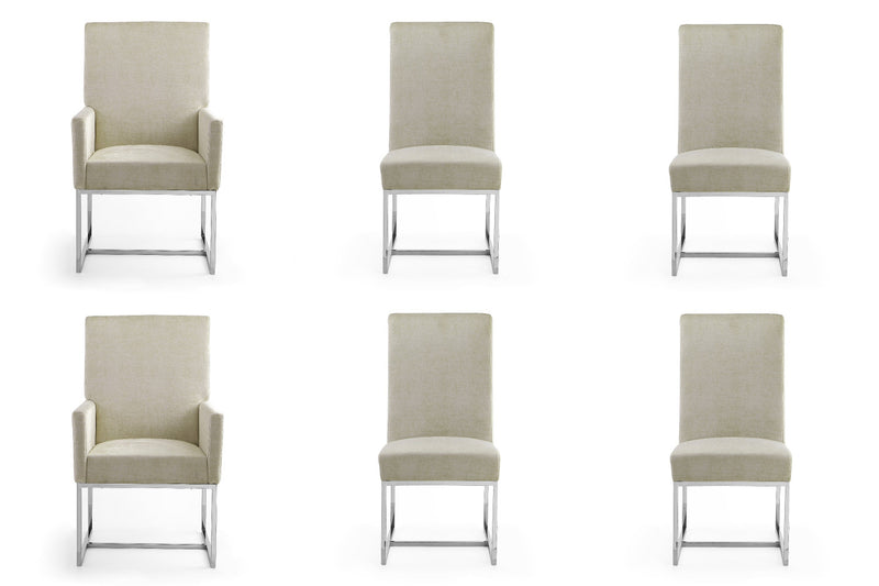 Element Modern 6-Piece Dining Chair Set in Champagne