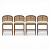 Tatti Rubber Wood Counter Stools with Cane Back Set of 4,Walnut