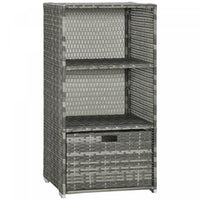 Outsunny Outdoor Storage Cabinet, Patio Storage Box Rack Rattan Wicker Pool Towel Valet Organizer Po