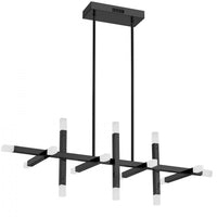 Dainolite Acasia Horizontal Chandelier 48w Matte Black Frosted Acrylic Diffuser Lamp