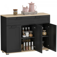 HOMCOM Sideboard Buffet Cabinet with Drawer and Adjustable Shelves, Black