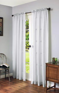 Cote D'azure White Rod Pocket Curtain Panel - 56