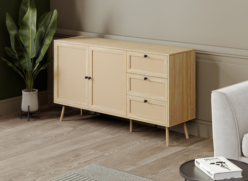 Storage Chest With 3 Drawers – Durable Brown Wood Look 