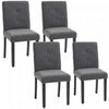 HOMCOM Corduroy Upholstered Dining Chairs Kitchen Chairs Set of 4 Dark Grey