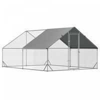 Pawhut Metal Chicken Coop, Walk-in Large Chicken Run, Poultry Cage For Backyard Hen, Duck, Rabbit Wi