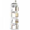 HOMCOM 4 Tier Rotating Bookshelf 360° Revolving Bookcase with Cubbies White