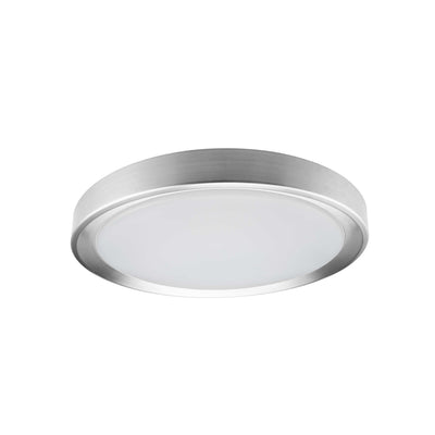 Dainolite Flynn Flush Mount 24w Satin Chrome White Diffuser Lamp|Plafonnier affleuré Flynn de Dainolite qui diffuse la lumière, avec fini chromé satiné et blanc, et ampoule de 24 W
