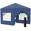 Outsunny 10'x10' Outdoor Pop Up Party Tent Gazebo Canopy With Carrying Bag (blue)