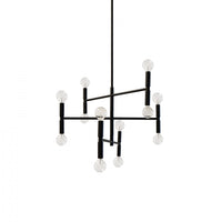 Dainolite Ava 12 Light Chandelier Small Matte Black Finish Lamp