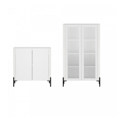 Abbey Modern 2-Piece Accent Storage Cabinets in White | Armoires de rangement modernes Abbey 2 pieces en blanc