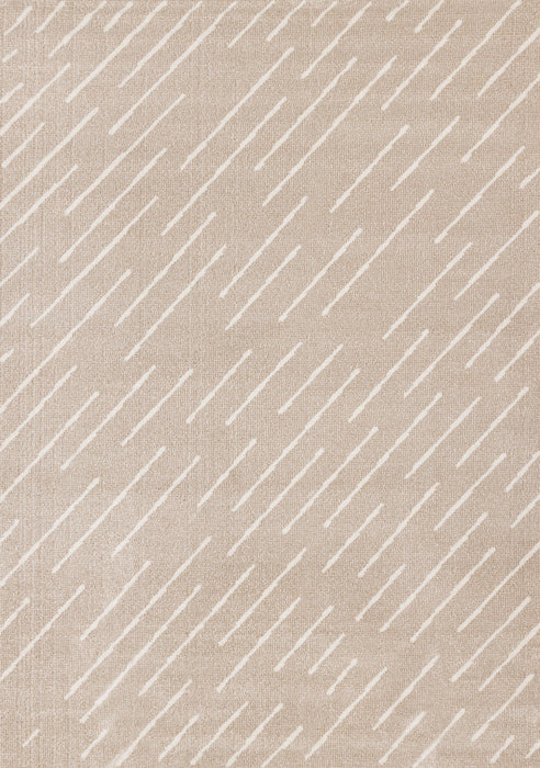 Covington Beige Cream Diagonal Rain Streaks Design Rug, 5'3\" x 7'7\" Indoor Area Rug